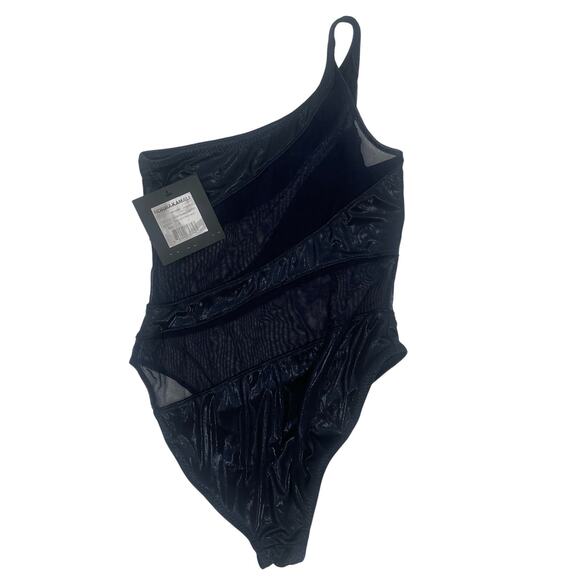 NORMA KAMALI Snake Mesh Mio Swimsuit SZ Small NWT True Navy Metallic Swim Beach - Picture 5 of 15